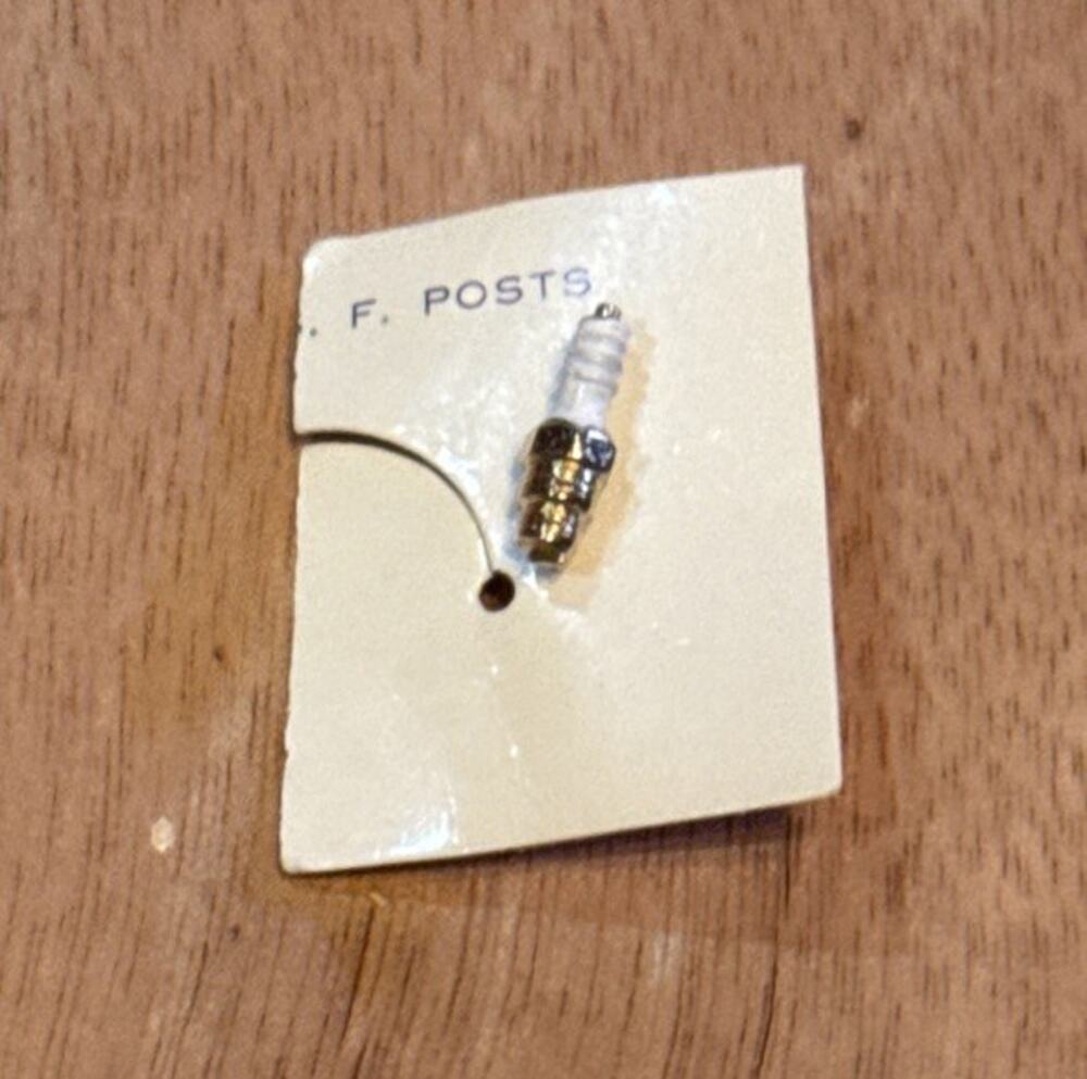Vtg Champion Miniature Sparkplug Tie Tack Hat Lapel Pin Auto Parts Advertising